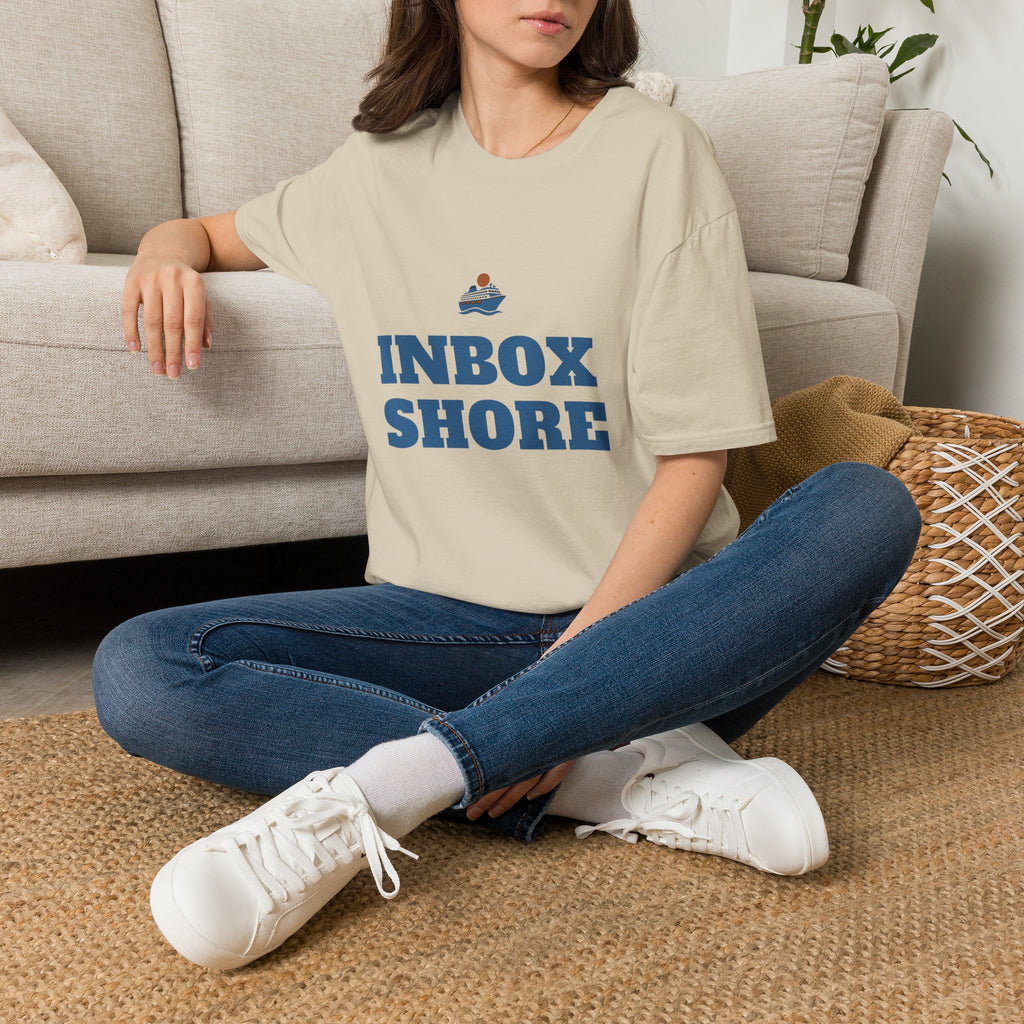 Funny Cruise Shirt for Adult Cruise Travelers, “Inbox Shore” Tee