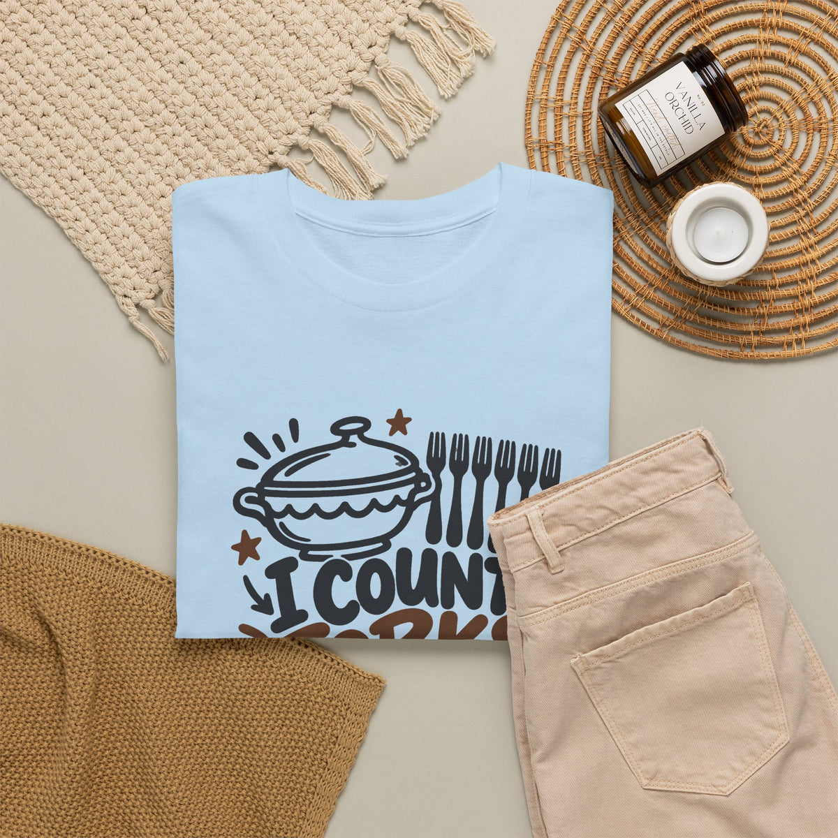 Potluck Host Shirt "I Count Forks First" for Hosts Who Check Table Supplies