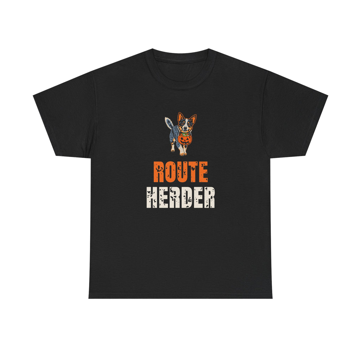 Blue Heeler Halloween Shirt, “Route Herder” Tee for Blue Heeler Dads