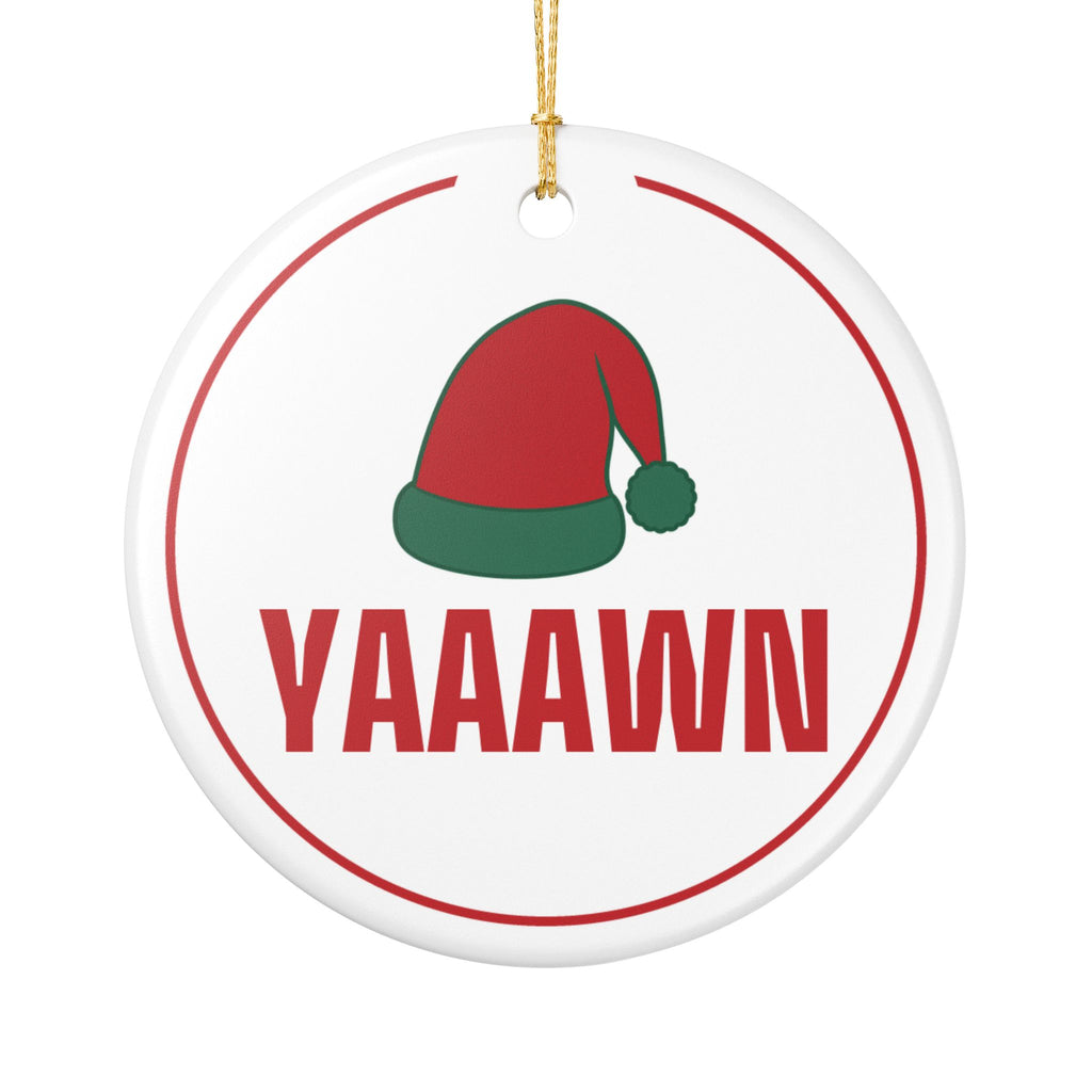 Boys Christmas Ornament for Boys and Teens With Deadpan Humor, "YAAAWN"