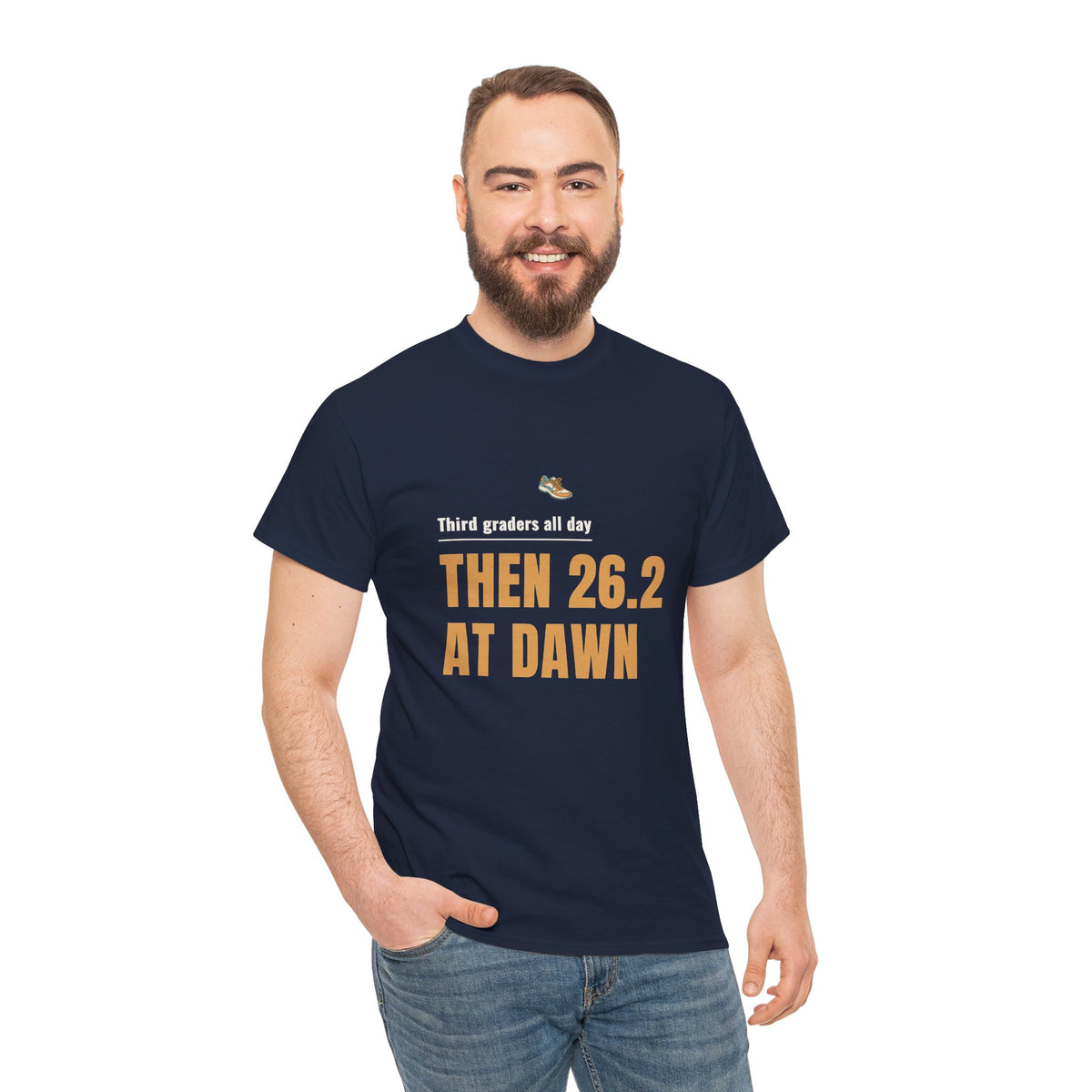 Marathon Runner T‑Shirt, "Third graders all day THEN 26.2 AT DAWN" Running Tee