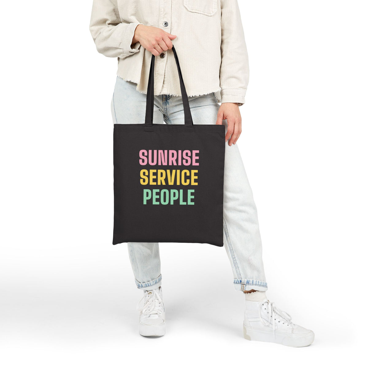 Easter Tote Bag “Sunrise Service People” for Christians Attending Sunrise Services