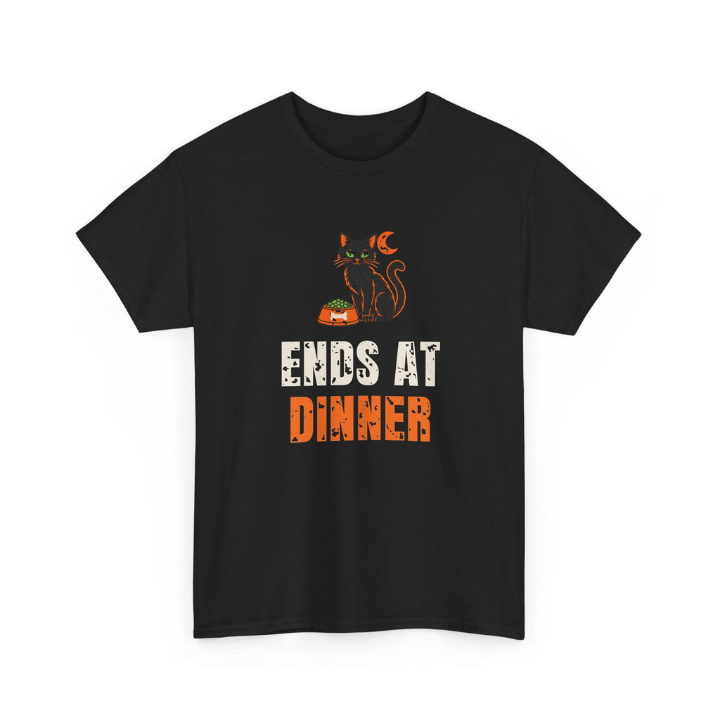 Halloween Cat "Ends at Dinner" Tee