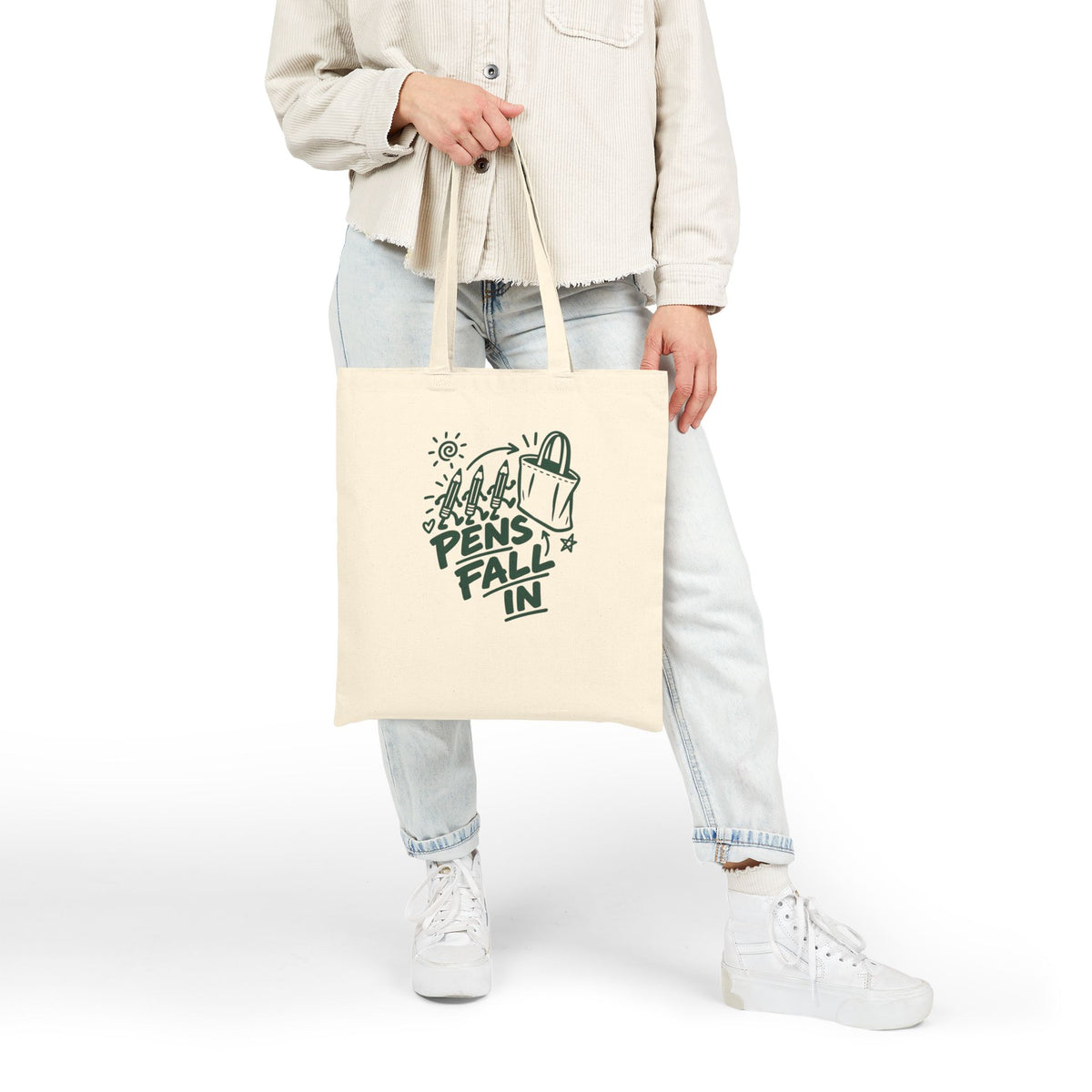 Teacher Tote Bag for Elementary Teachers, “PENS FALL IN”