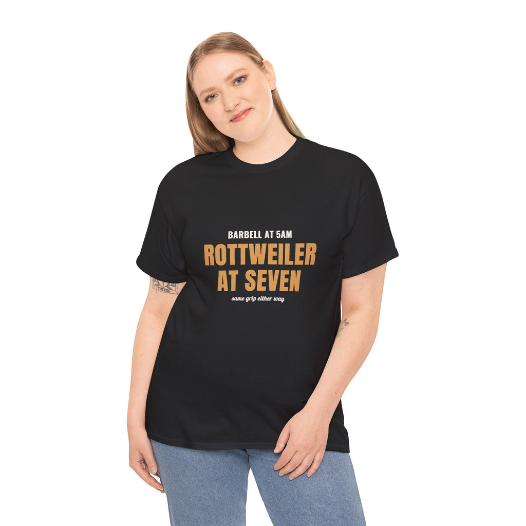 Vet Tech CrossFit Shirt, "Rottweiler at Seven" Tee for Dog Lovers