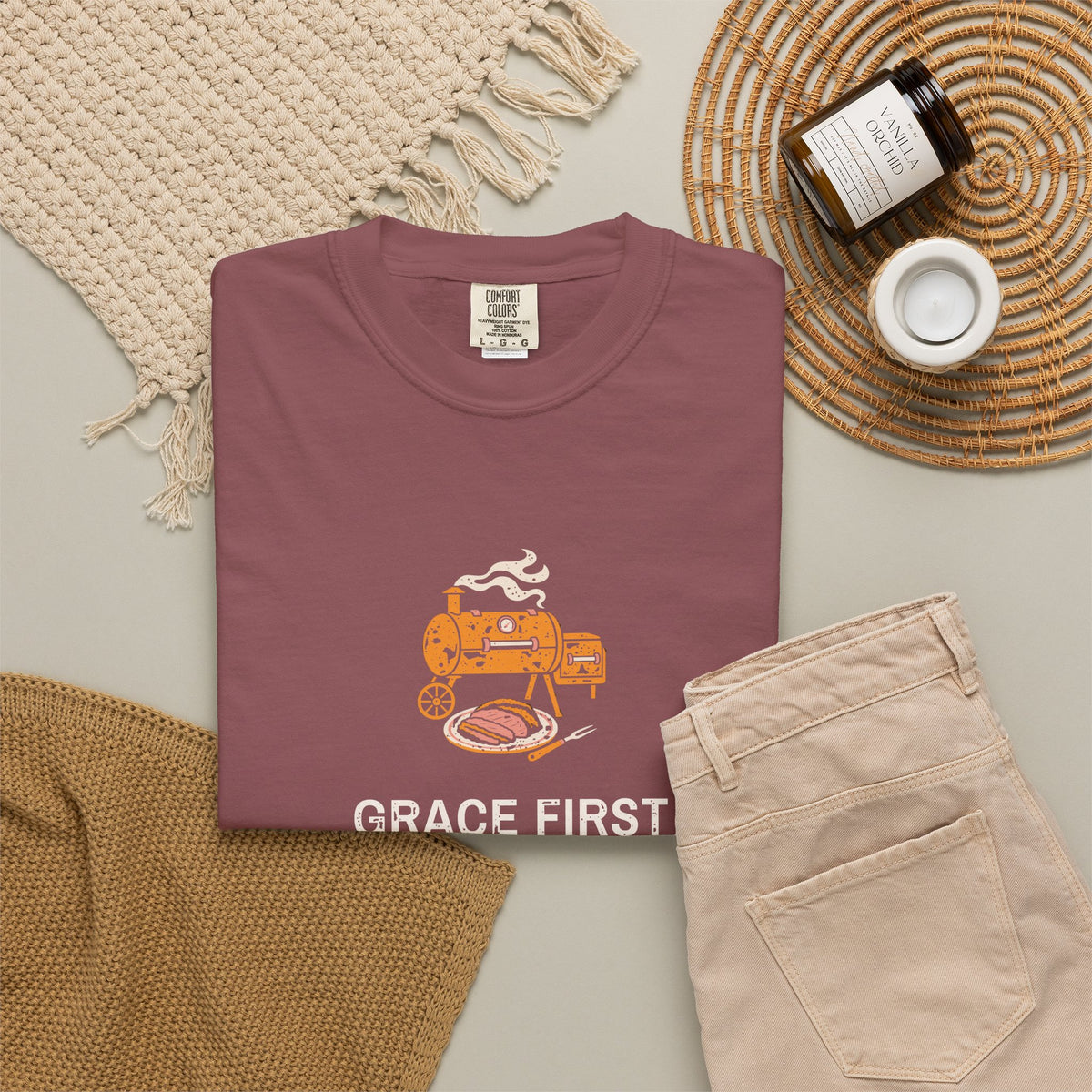 Christian Dad Grilling Shirt for Dads Who Say Grace (Christian Dad Shirt)