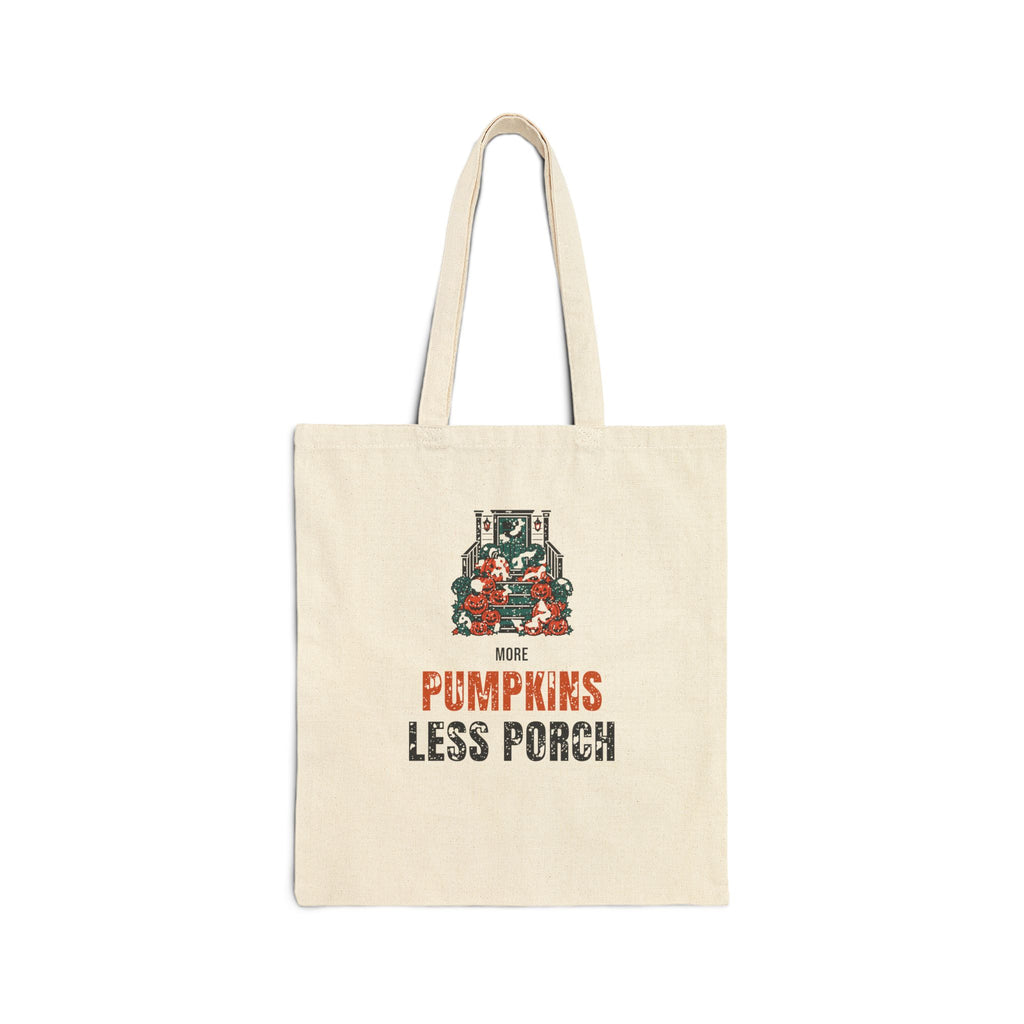 Pumpkin Carving Tote Bag for Parents, "More Pumpkins Less Porch"