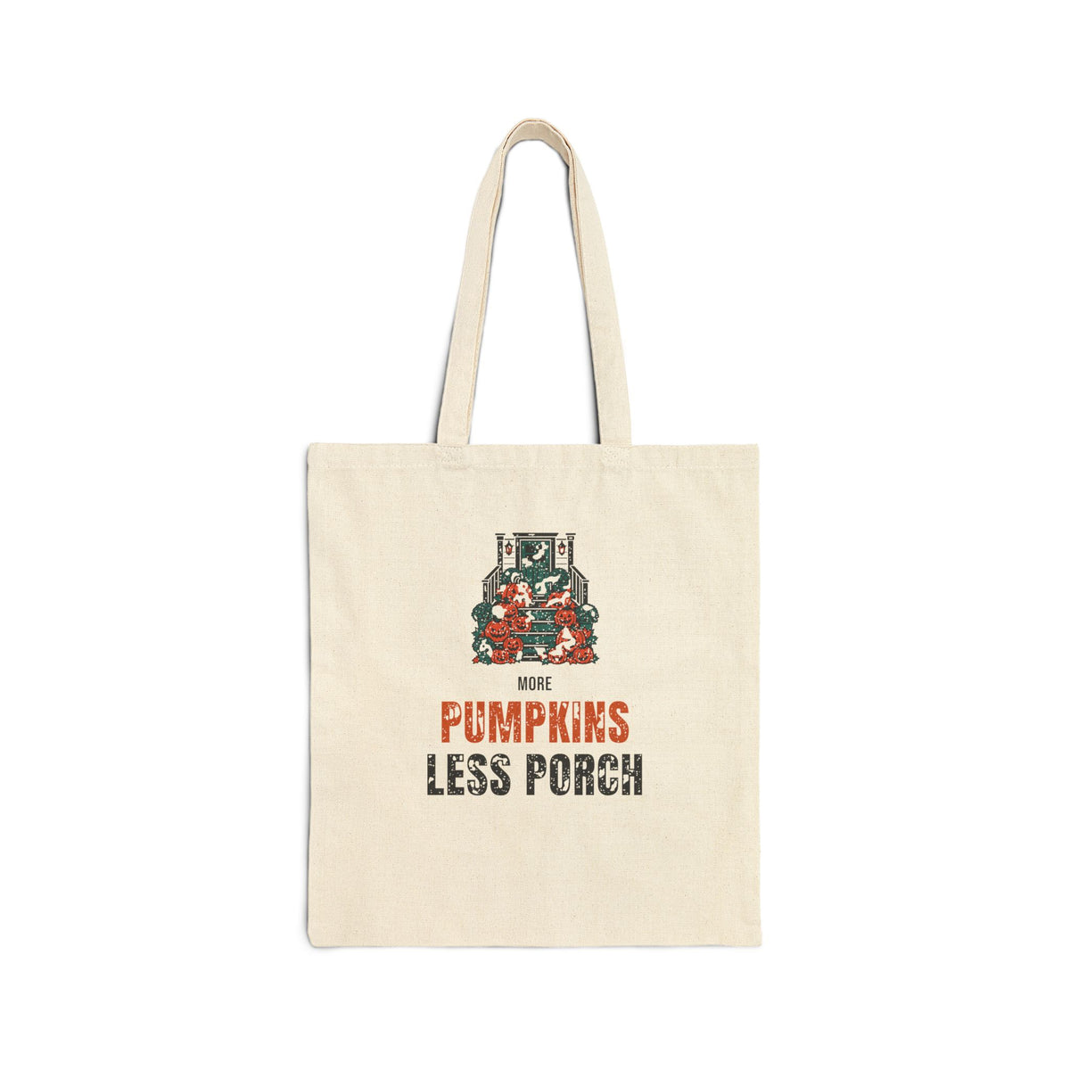Pumpkin Carving Tote Bag for Parents, "More Pumpkins Less Porch"