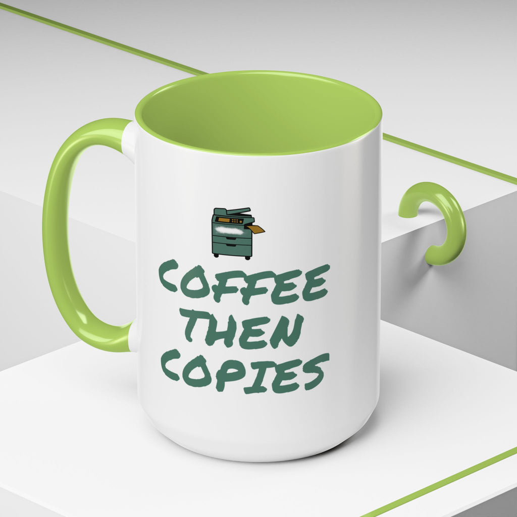 Teacher Coffee Mug for Teachers Before First Bell, “Coffee Then Copies”