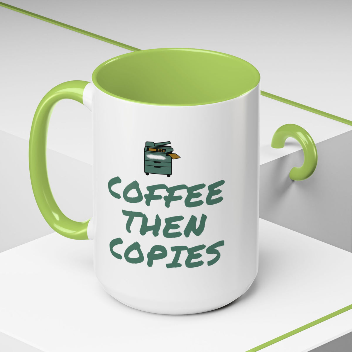 Teacher Coffee Mug for Teachers Before First Bell, “Coffee Then Copies”