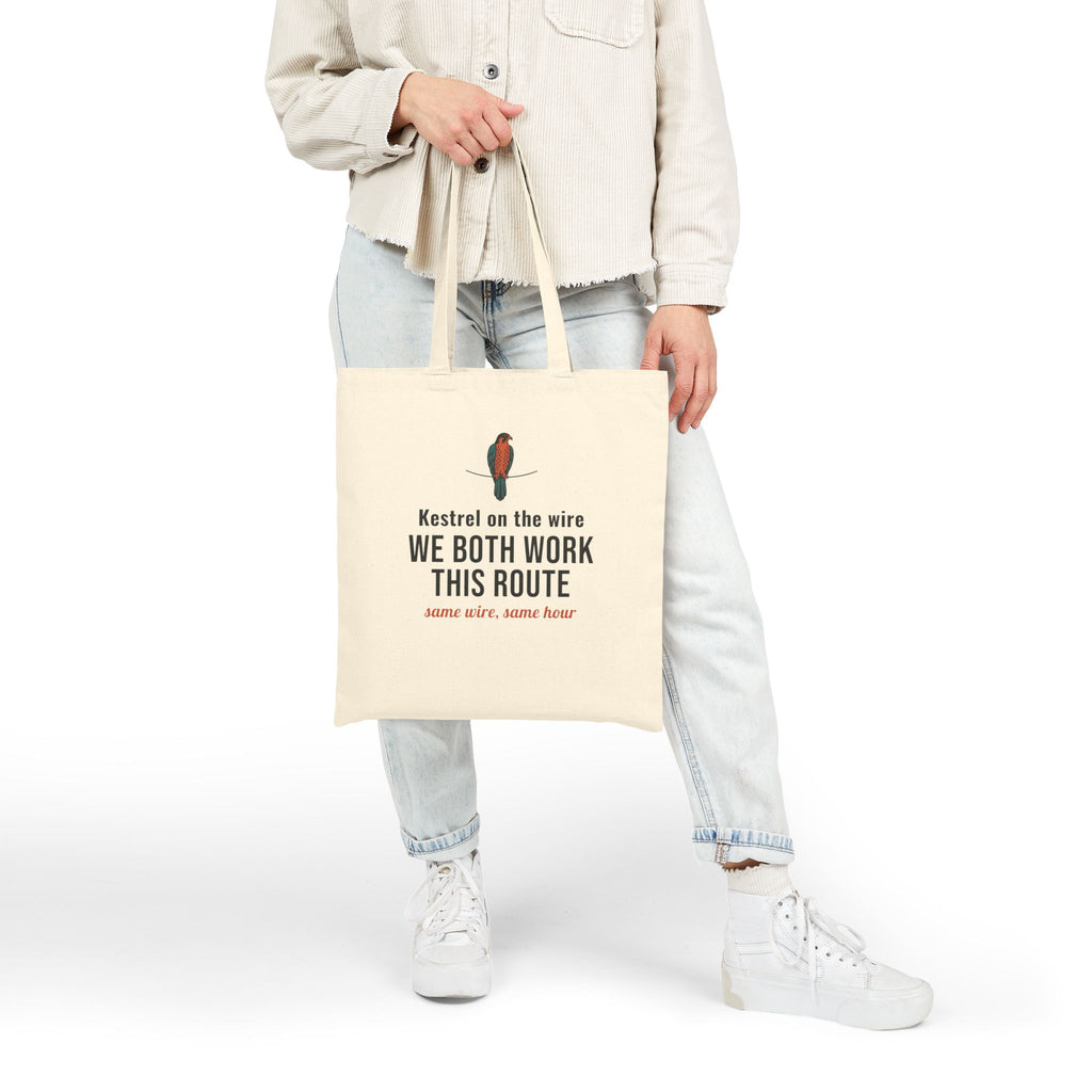 Rural Mail Carrier Tote Bag, "We Both Work This Route" Kestrel Gift