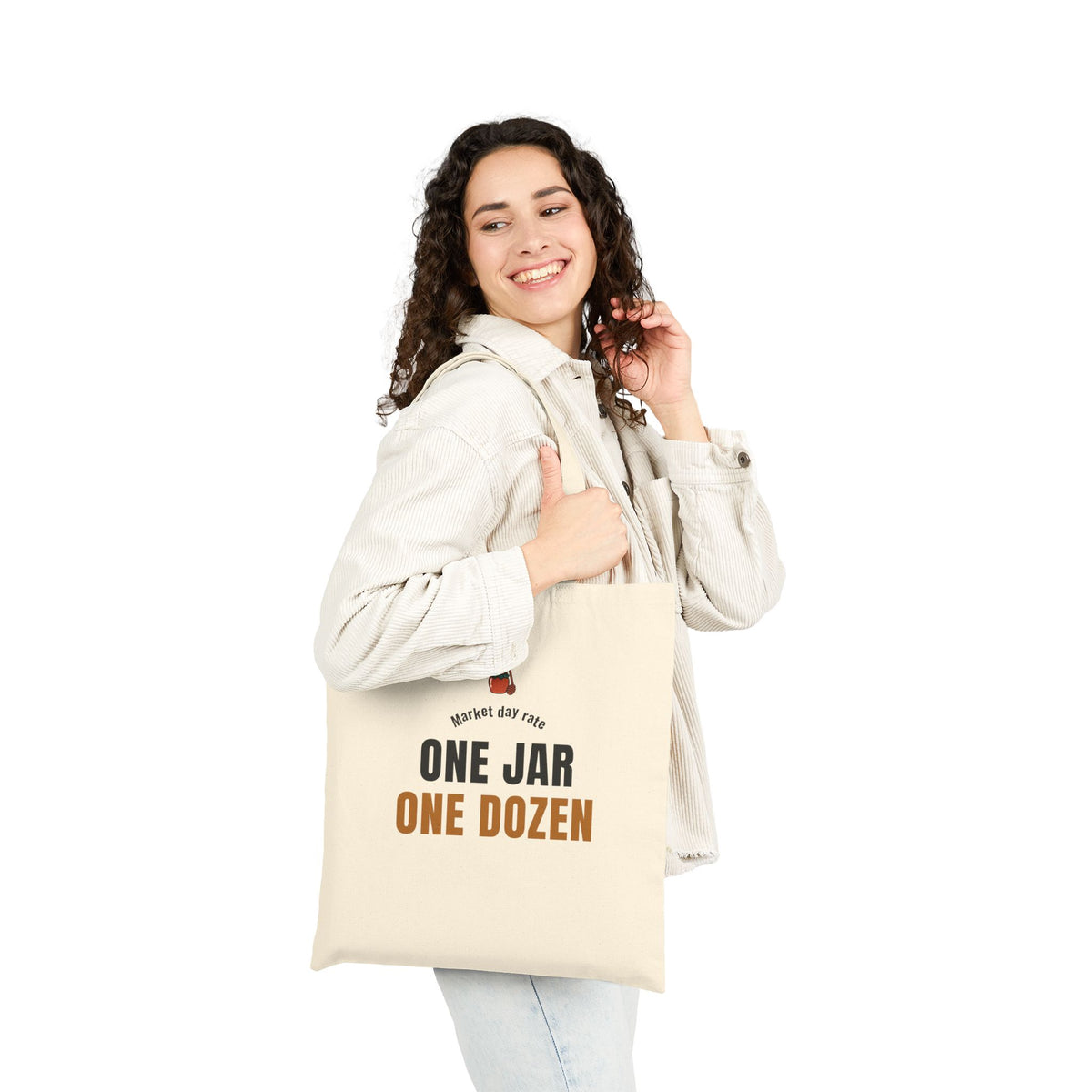 Beekeeping Honey Barter Tote Bag, "One Jar, One Dozen" for Backyard Beekeepers