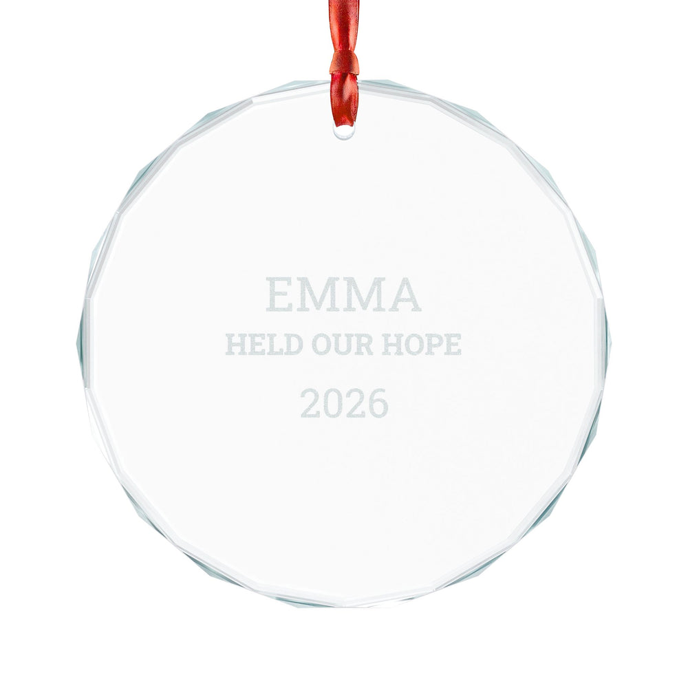 Held Our Hope Personalized NICU Nurse Glass Ornament