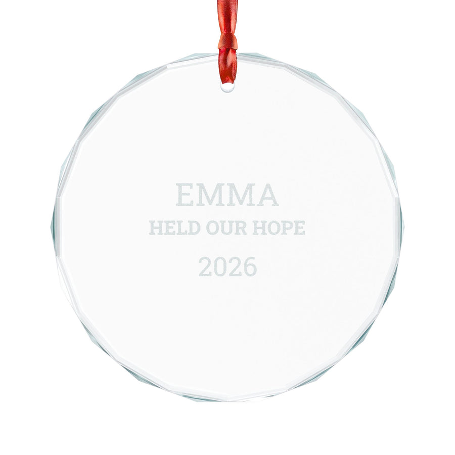 Held Our Hope Personalized NICU Nurse Glass Ornament