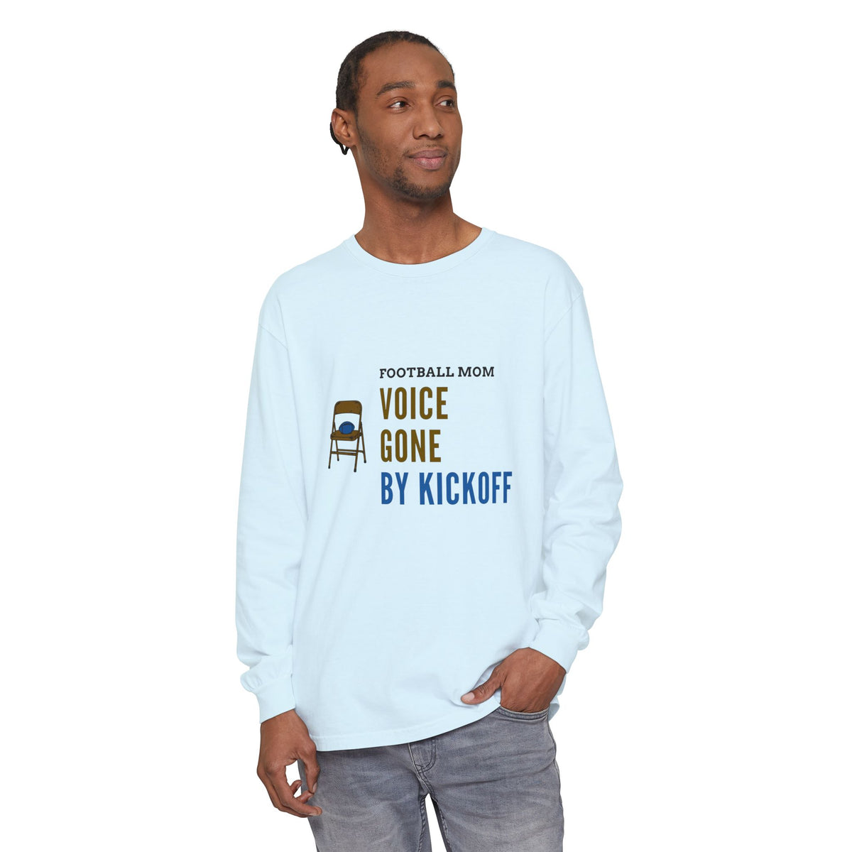 Football Mom Long Sleeve T-Shirt for Moms at Youth Football Games