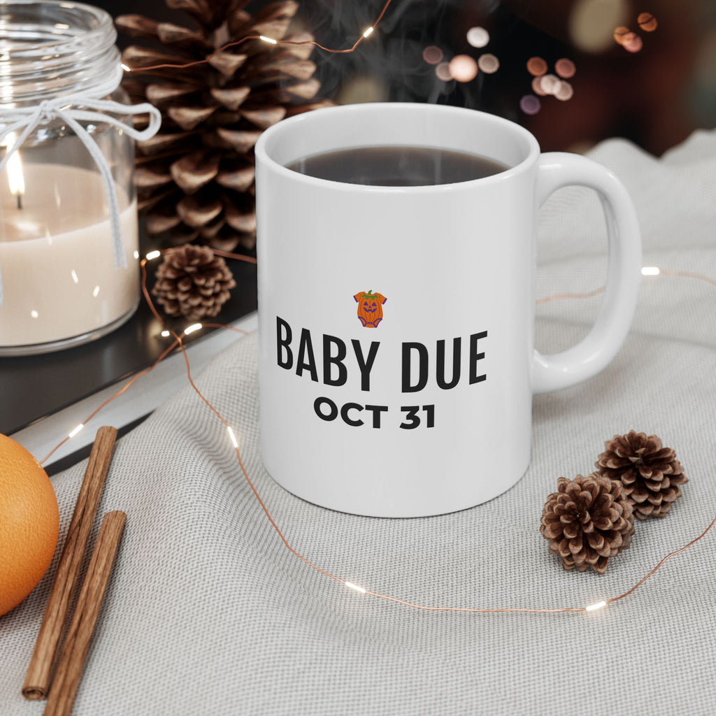 Pregnancy Announcement Tumbler Mug for Expecting Parents Halloween Reveal