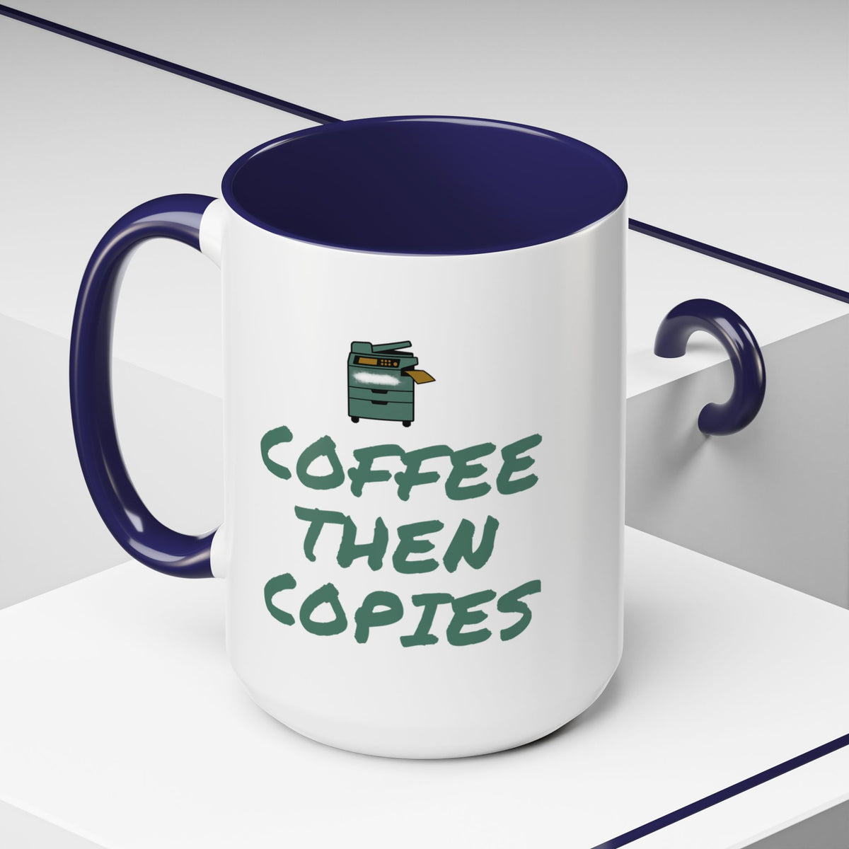 Teacher Coffee Mug for Teachers Before First Bell, “Coffee Then Copies”