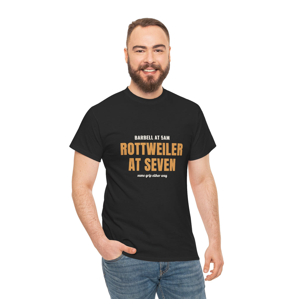 Vet Tech CrossFit Shirt, "Rottweiler at Seven" Tee for Dog Lovers