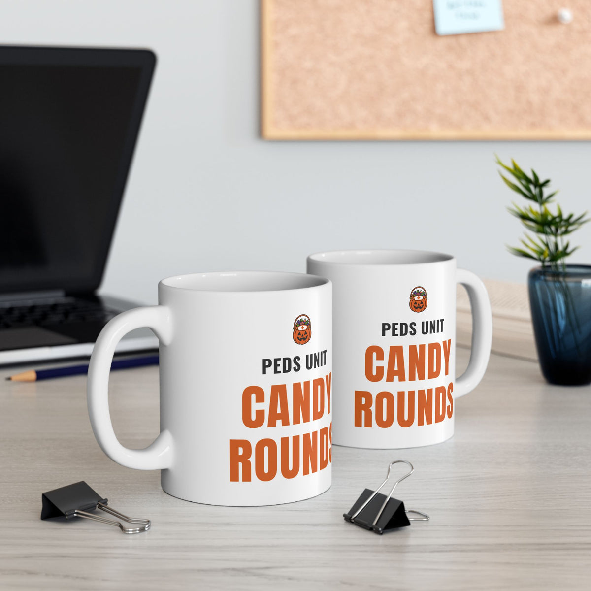 Pediatric Nurse Halloween Mug for Peds Nurses, "Peds Unit Candy Rounds"
