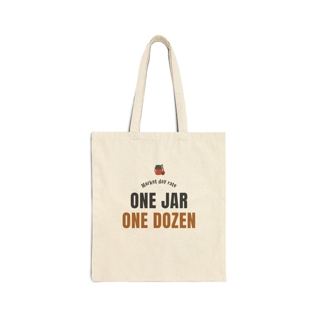 Beekeeping Honey Barter Tote Bag, "One Jar, One Dozen" for Backyard Beekeepers