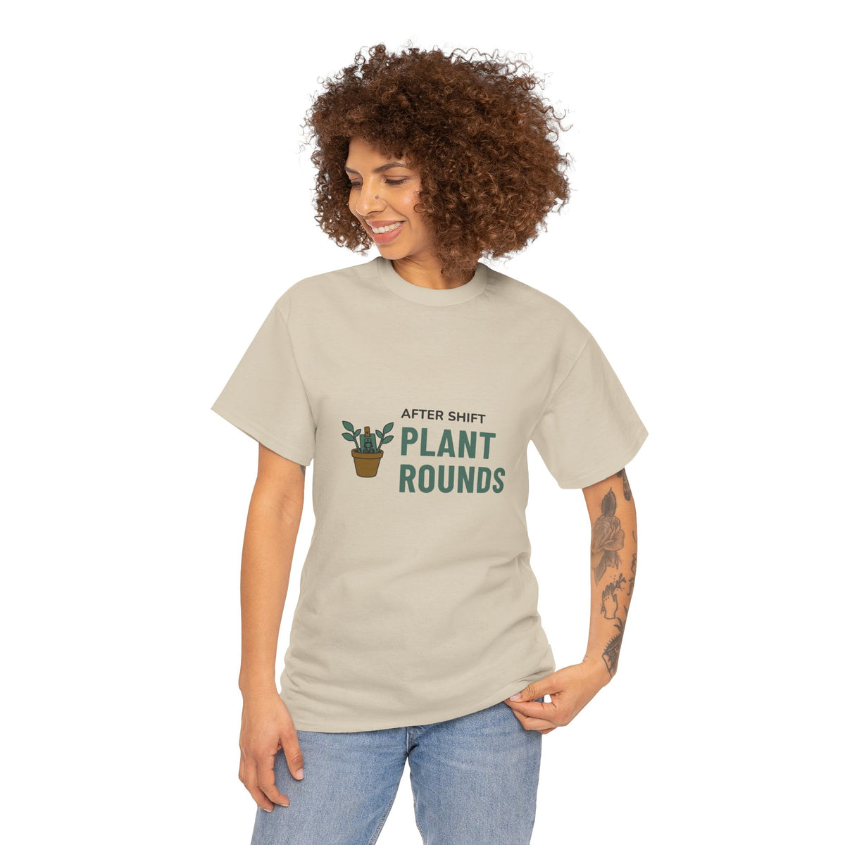 Night Shift Nurse Tee for Nurses With Houseplants "After Shift Plant Rounds"
