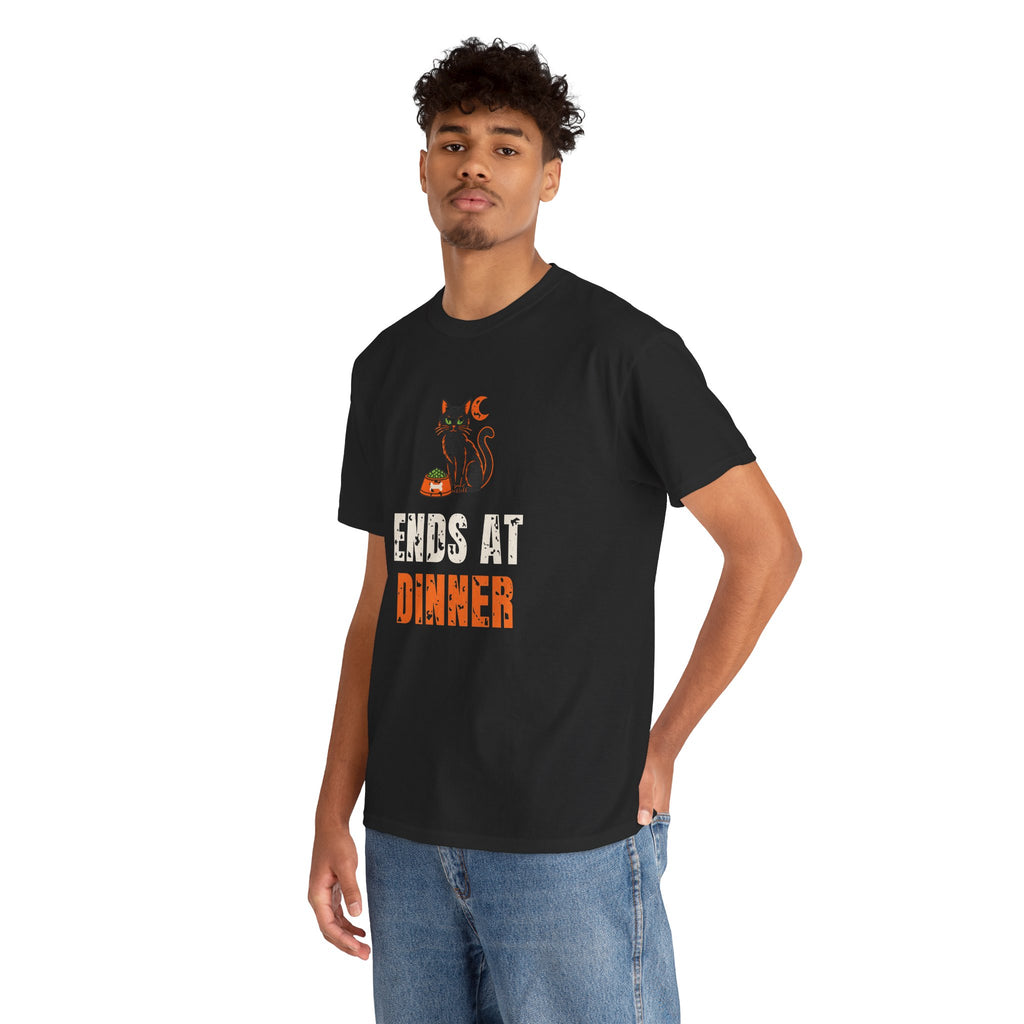 Halloween Cat "Ends at Dinner" Tee