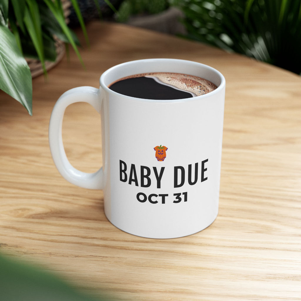 Pregnancy Announcement Tumbler Mug for Expecting Parents Halloween Reveal