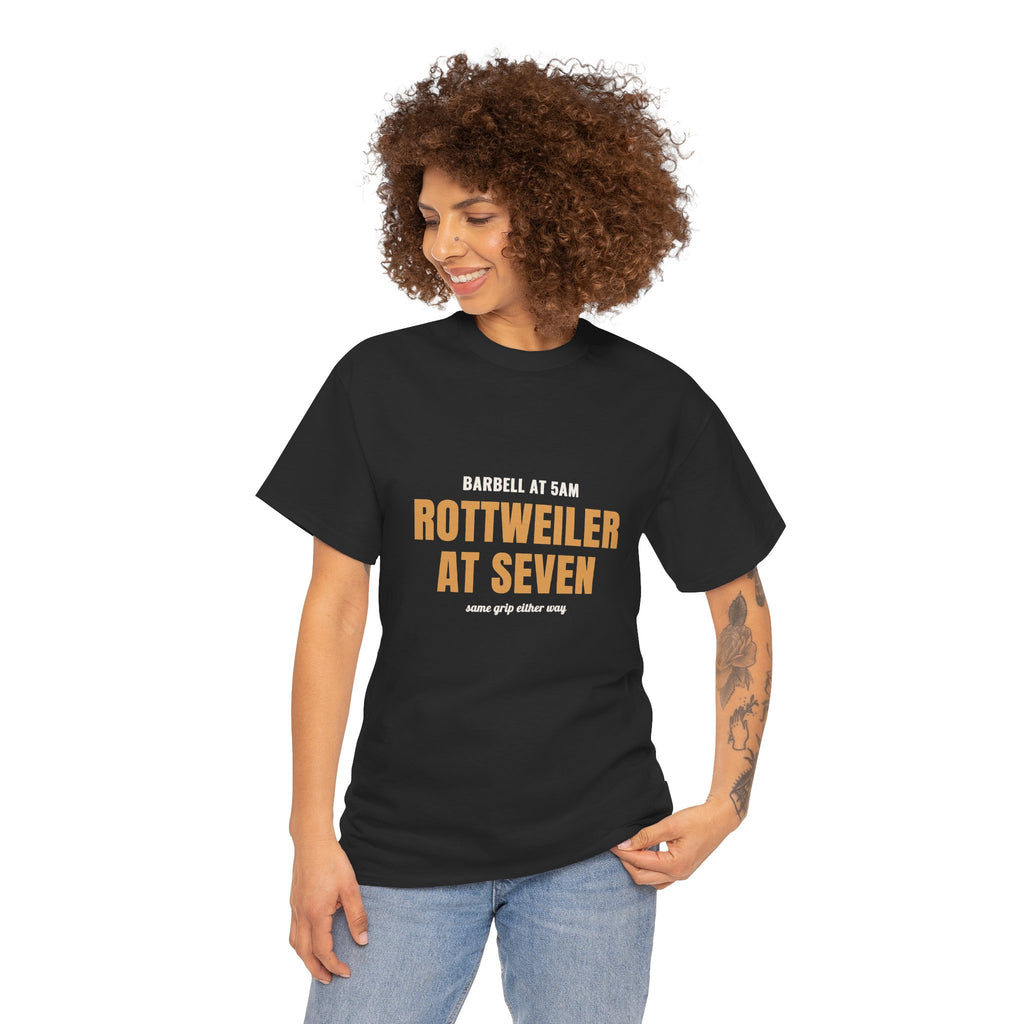 Vet Tech CrossFit Shirt, "Rottweiler at Seven" Tee for Dog Lovers