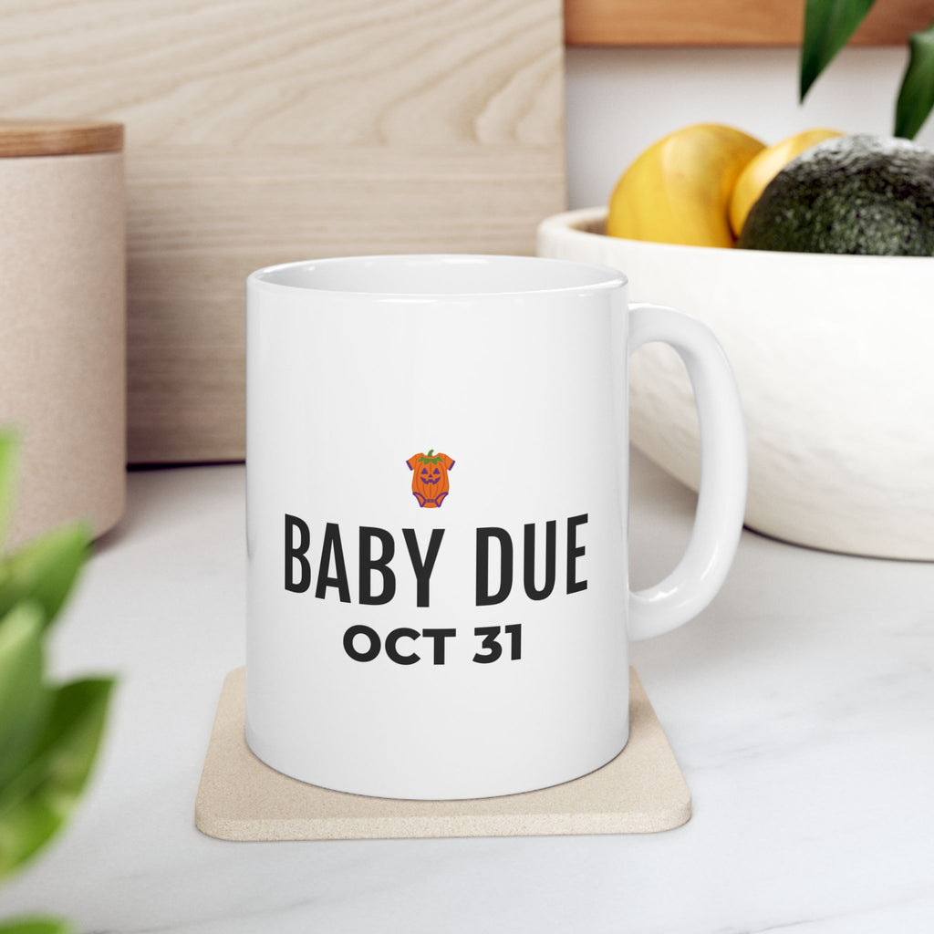 Pregnancy Announcement Tumbler Mug for Expecting Parents Halloween Reveal