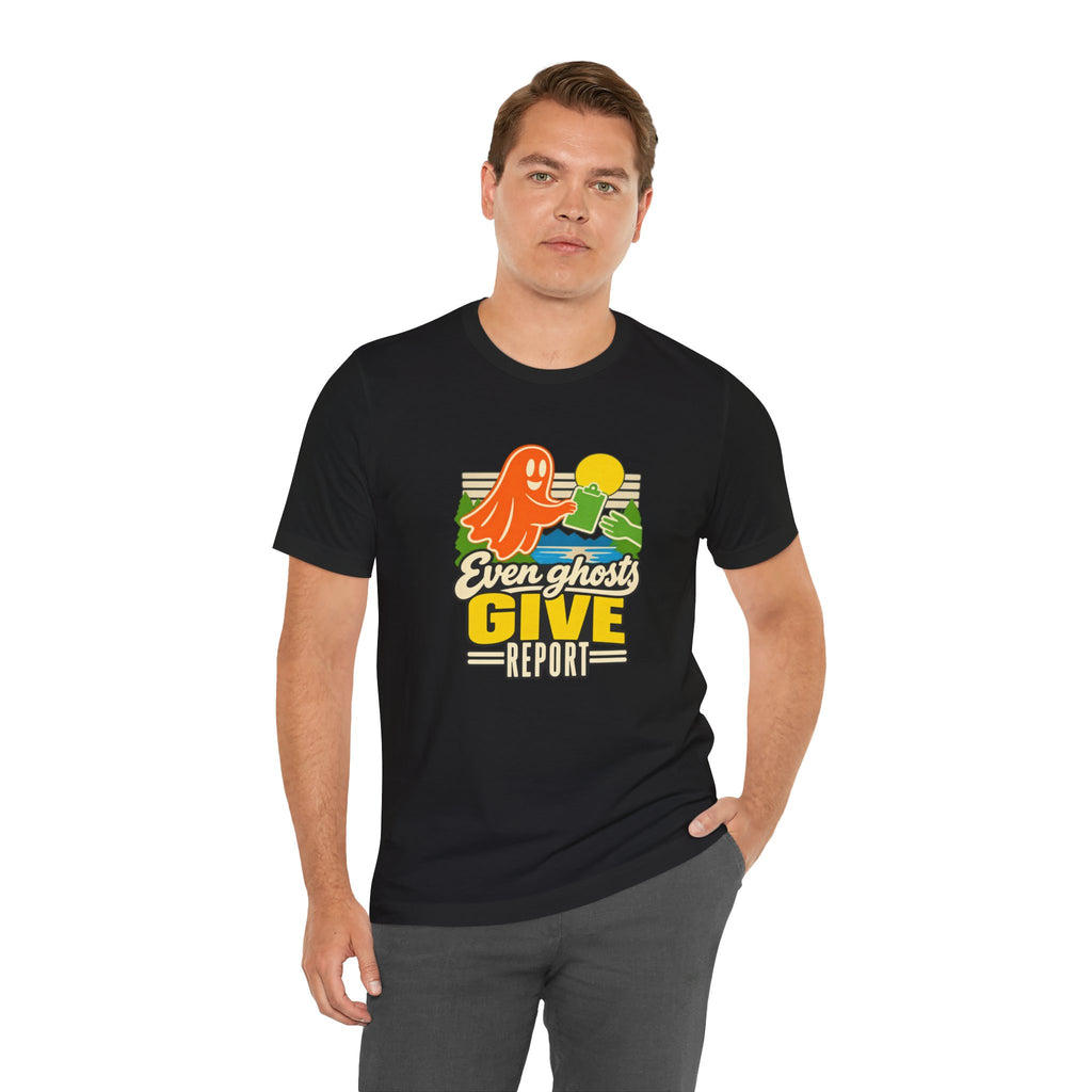 Halloween Nurse Shirt for October Shift Nurses, "Even Ghosts Give Report"