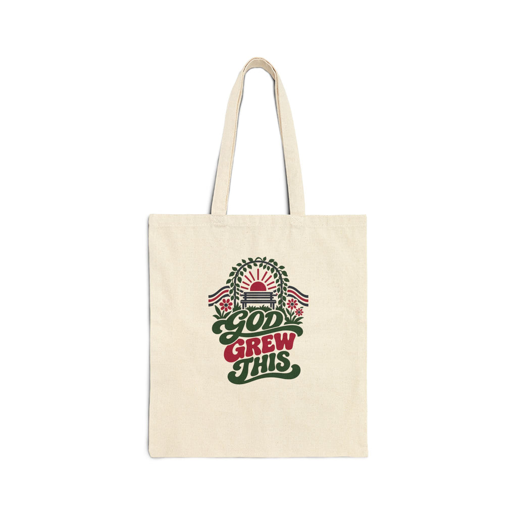 Christian Gardening Tote Bag for Gardeners, “God Grew This”