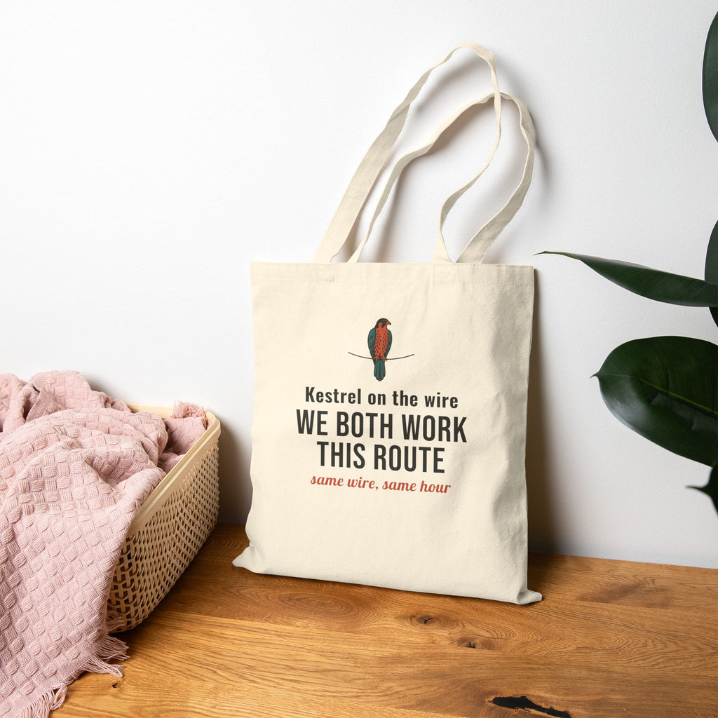 Rural Mail Carrier Tote Bag, "We Both Work This Route" Kestrel Gift