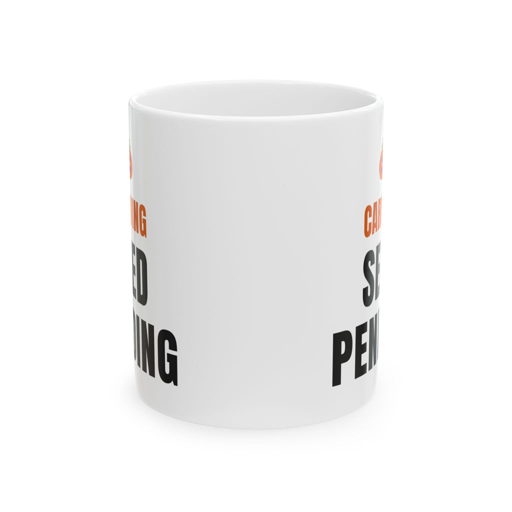 Pumpkin Carving Coffee Mug for Parents, "Carving Seed Pending"