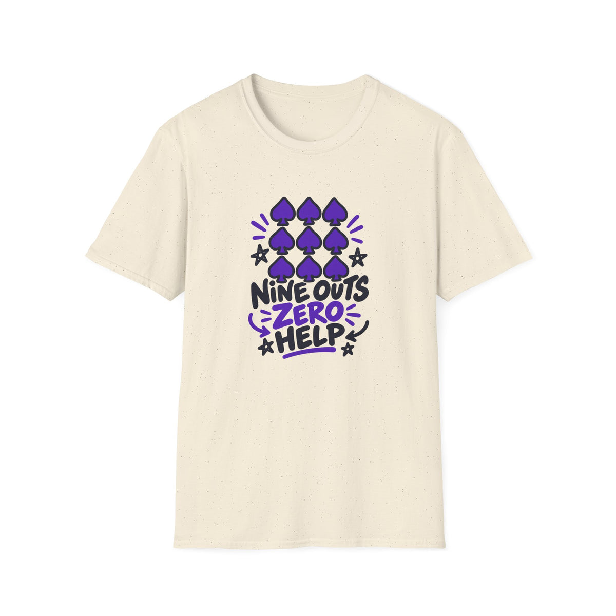 Funny Poker Player Shirt for Poker Players, "Nine Outs / Zero / Help"