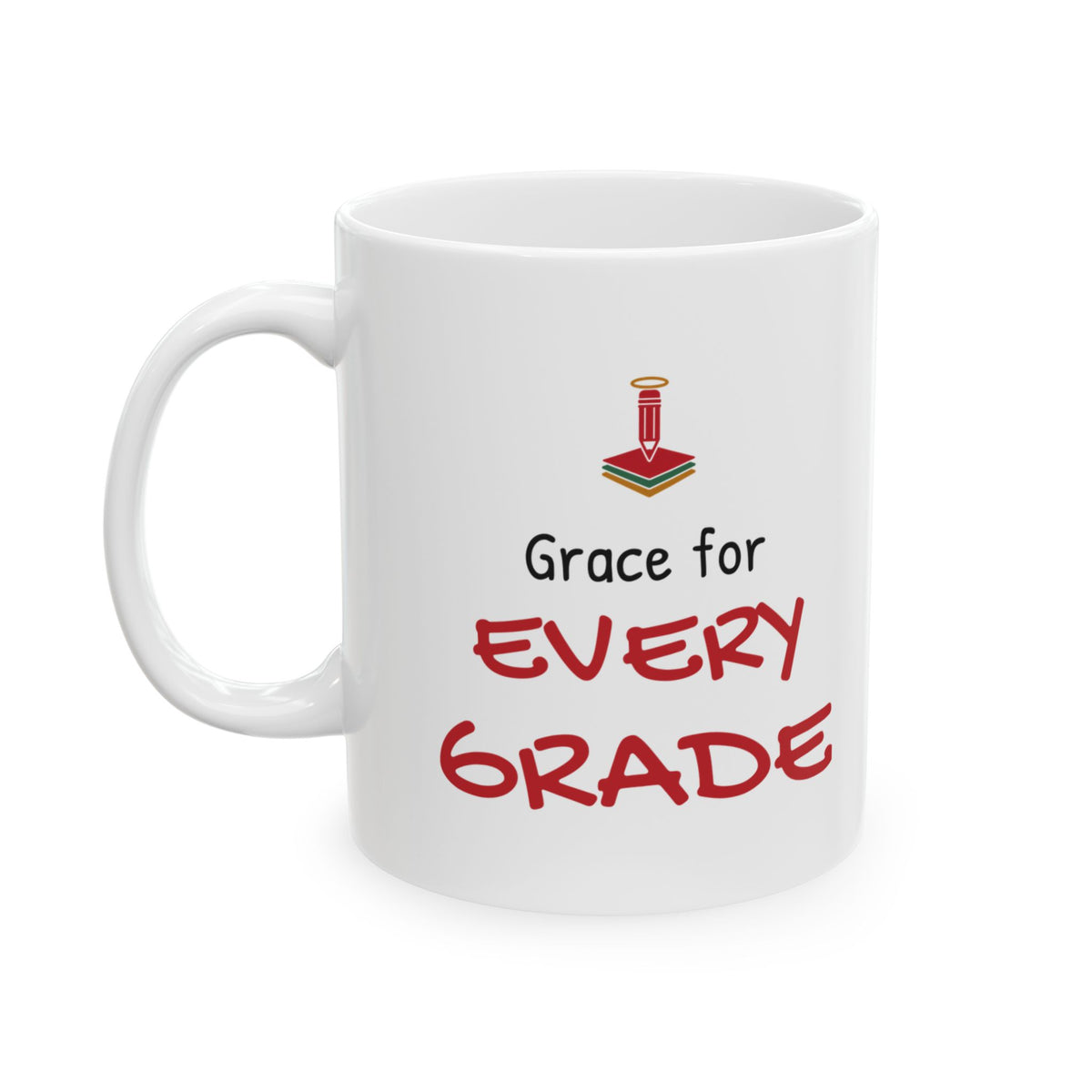 Christian Teacher Christmas Mug for Teachers, "Grace for Every Grade"