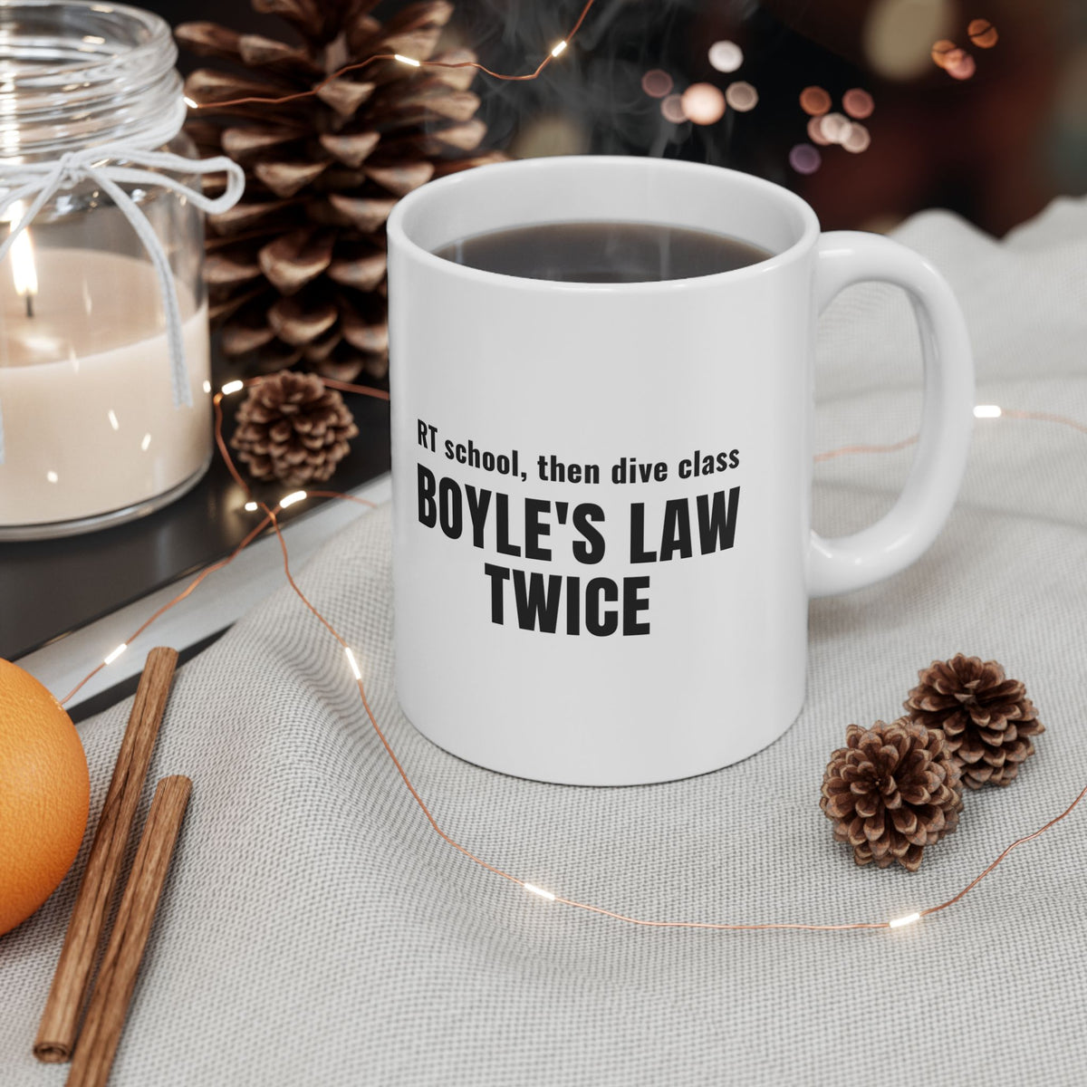 Scuba Diving Gift for Respiratory Therapist Scuba Diver Mug, "Boyle's Law Twice"