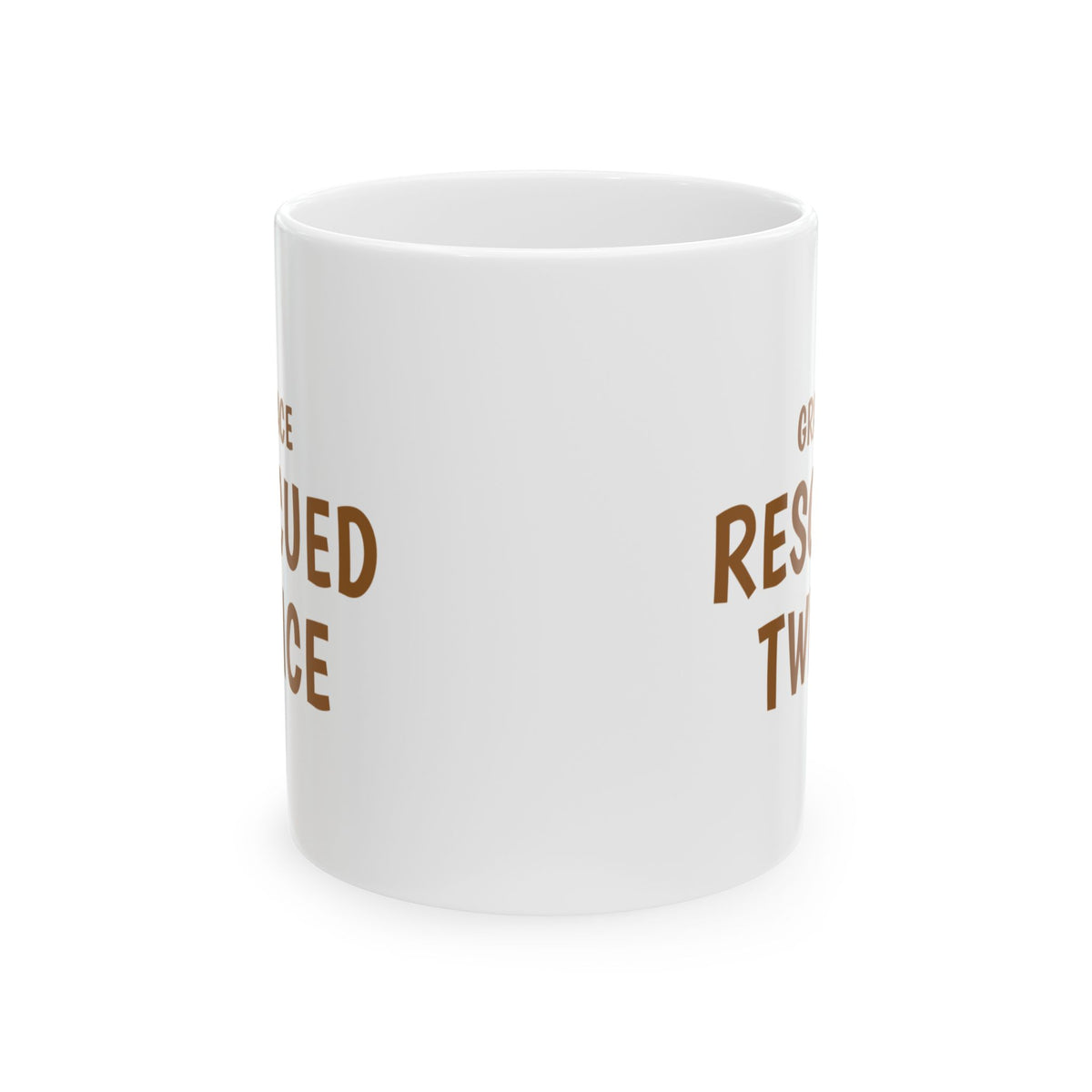 Christian Dog Mom Mug for Christian Rescue-Dog Owners "Grace Rescued Twice"