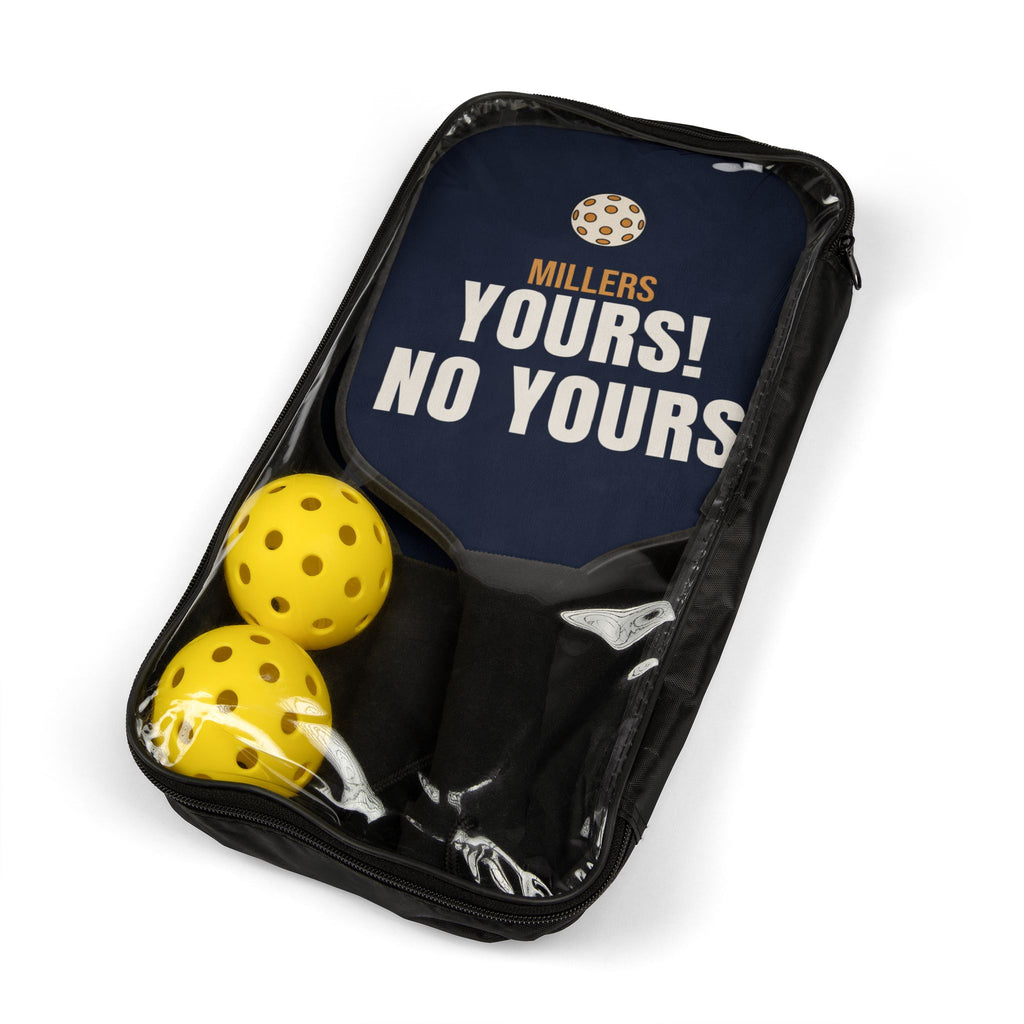Personalized Pickleball Paddle Set for Mixed Doubles Couples, Navy