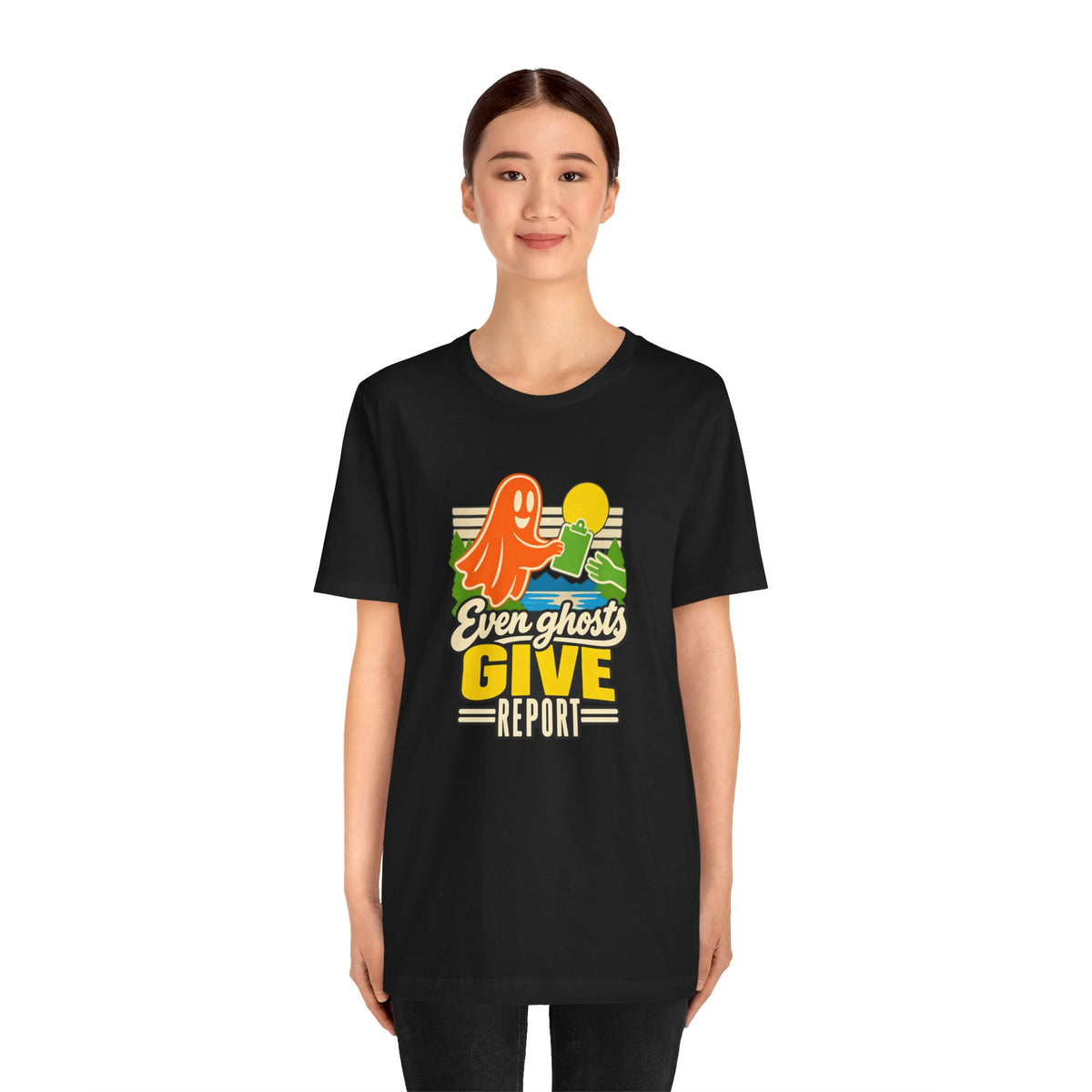 Halloween Nurse Shirt for October Shift Nurses, "Even Ghosts Give Report"