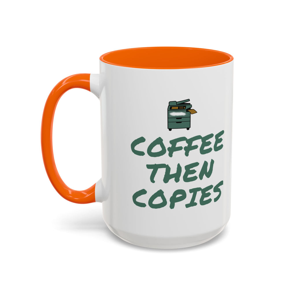 Teacher Coffee Mug for Teachers Before First Bell, “Coffee Then Copies”