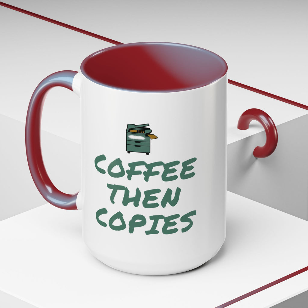 Teacher Coffee Mug for Teachers Before First Bell, “Coffee Then Copies”