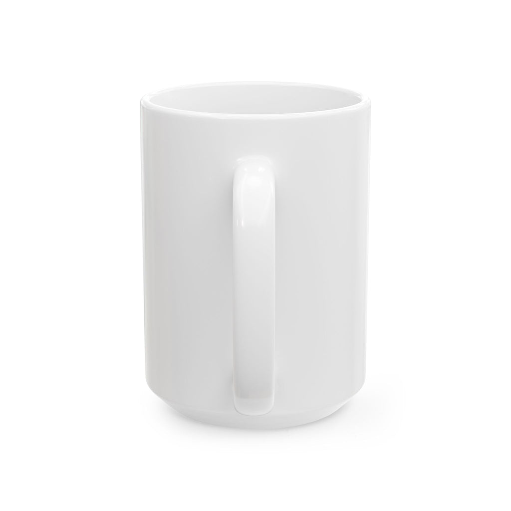 My Favorite Coworkers Have Feathers 15oz ceramic bird mug, back view