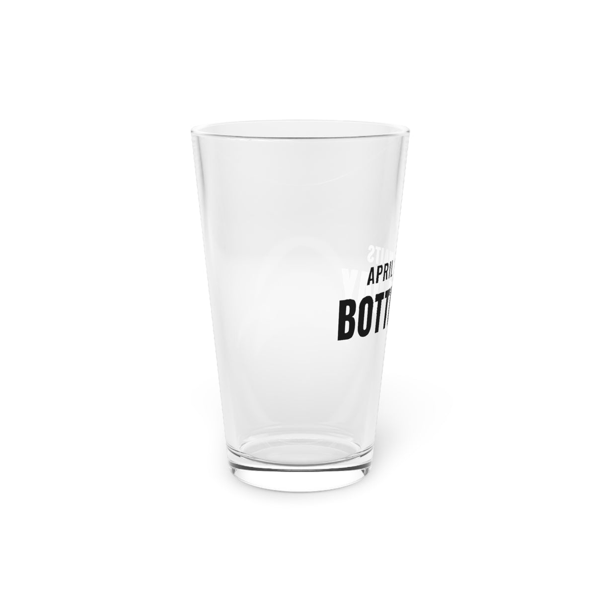 Homebrew Pint Glass, "Bottle Day" Design, for Accountants & Bookkeepers