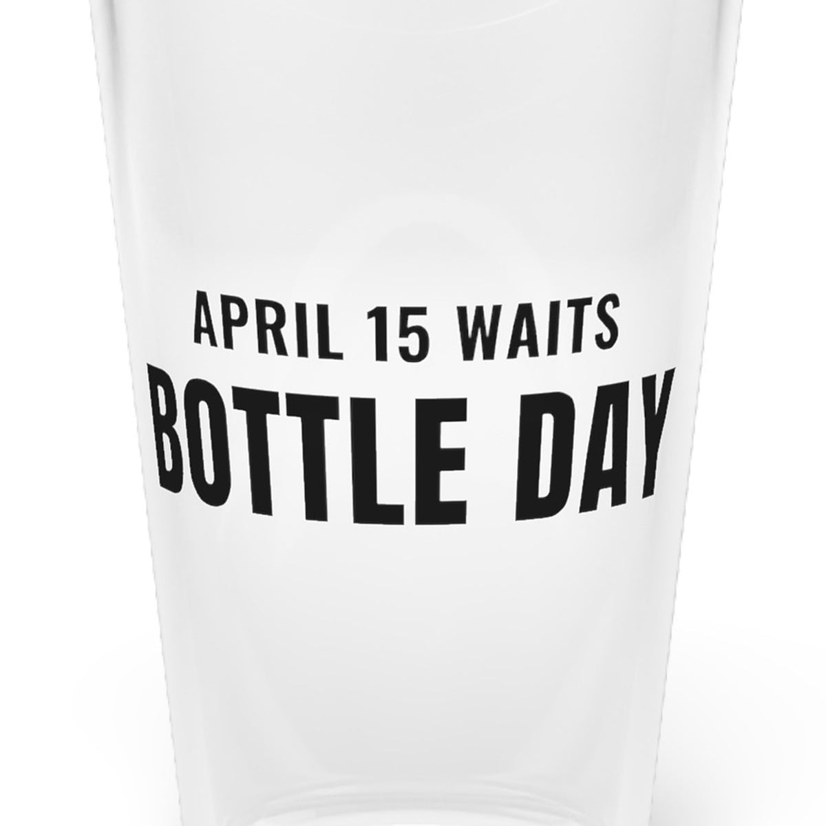 Homebrew Pint Glass, "Bottle Day" Design, for Accountants & Bookkeepers