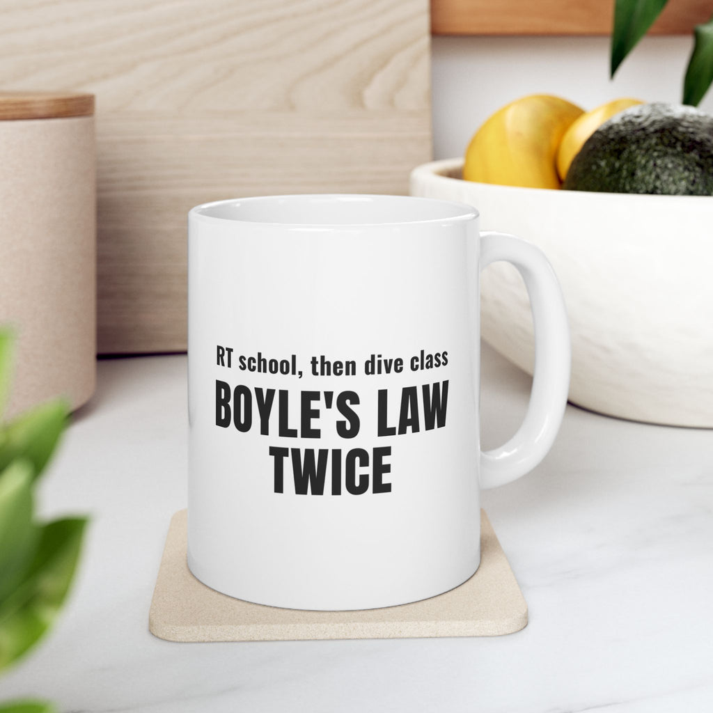 Scuba Diving Gift for Respiratory Therapist Scuba Diver Mug, "Boyle's Law Twice"