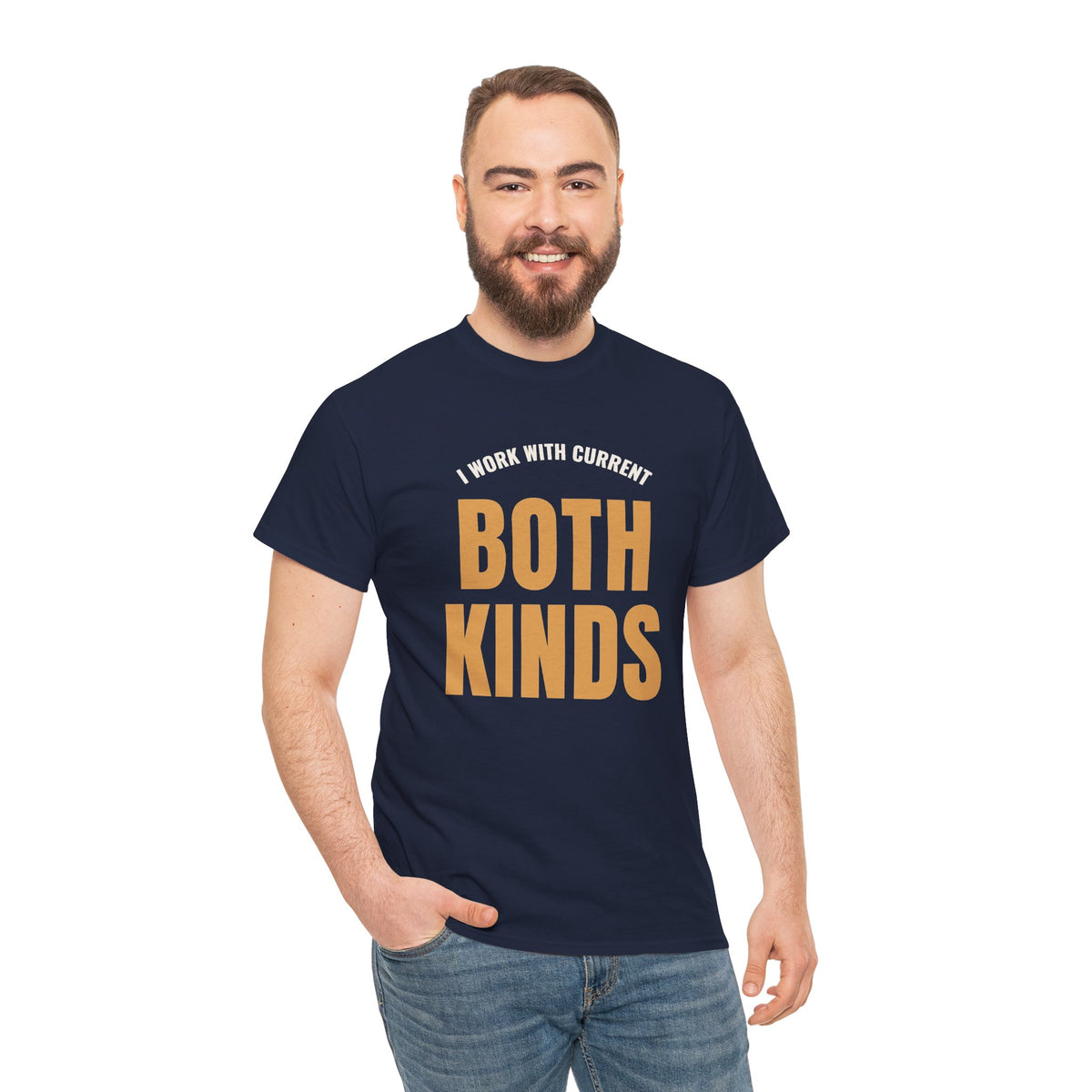Electrician Bass Fishing Shirt for Weekend Anglers, "Both Kinds of Current"