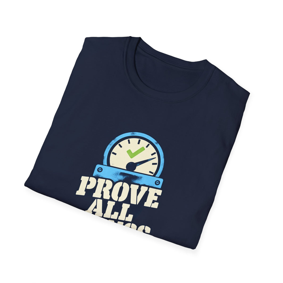 Christian Engineer Shirt, Navy T-Shirt for Christian Engineers, “Prove All Things”
