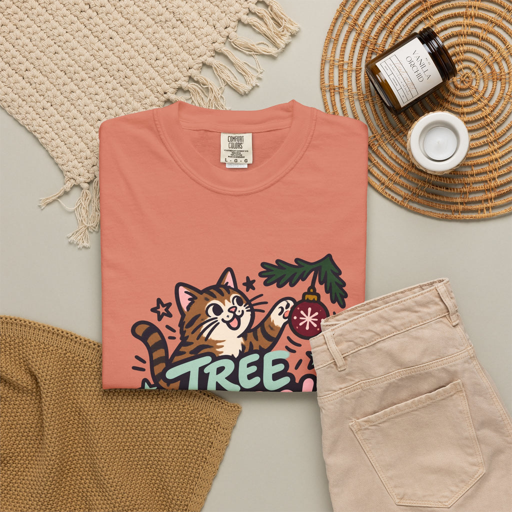 Cat Christmas Shirt Tee for Cat Owners Decorating With Cats