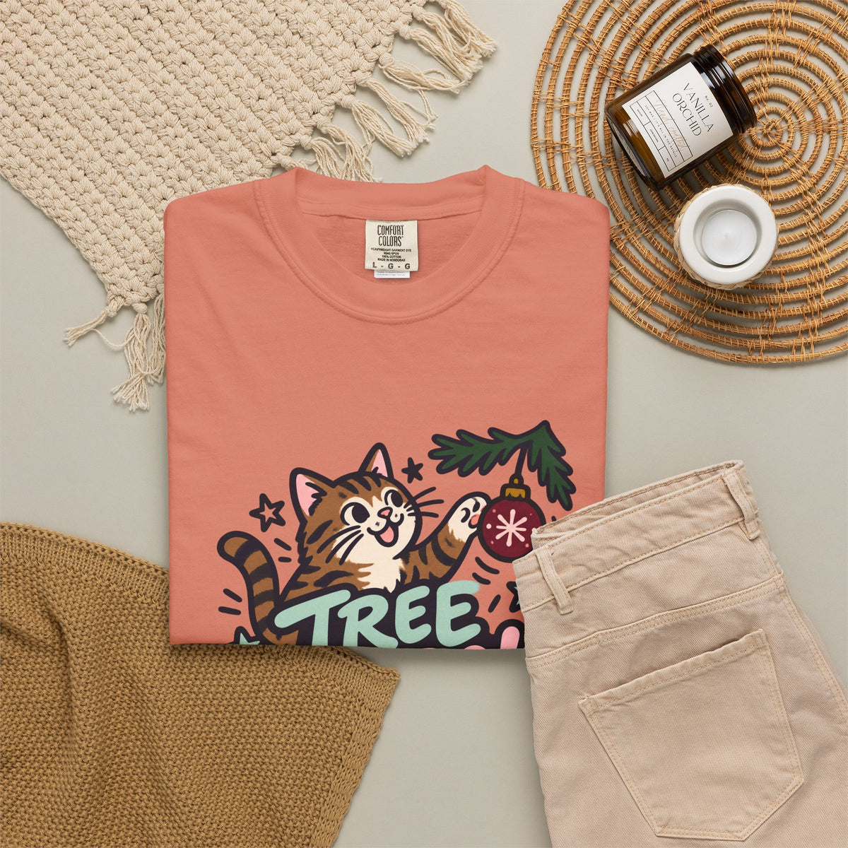 Cat Christmas Shirt Tee for Cat Owners Decorating With Cats