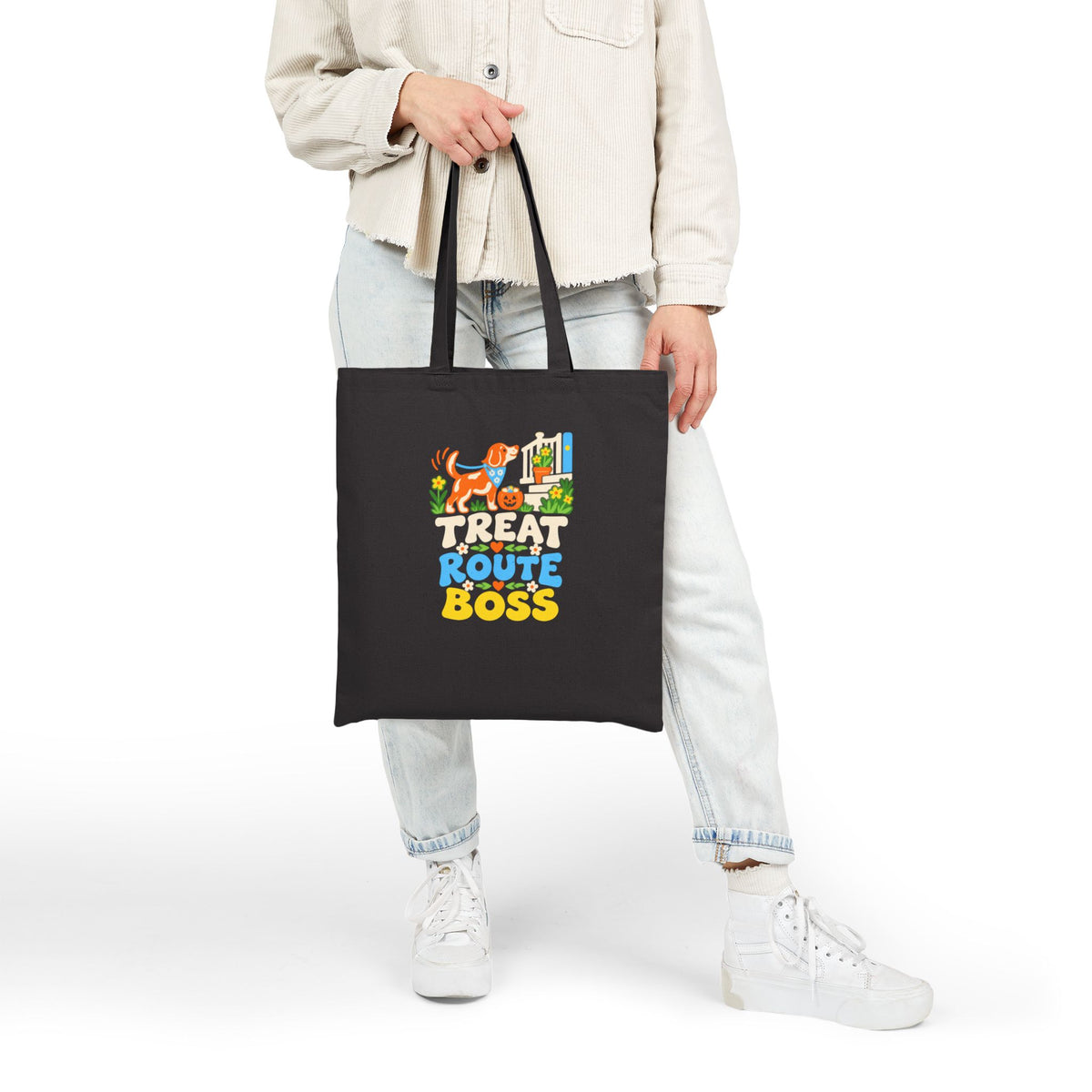 Dog Halloween Tote “Treat Route Boss” for Dog-Owning Families